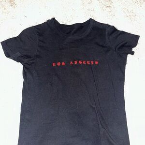 Black T-Shirt with Red 'Los Angeles' Print